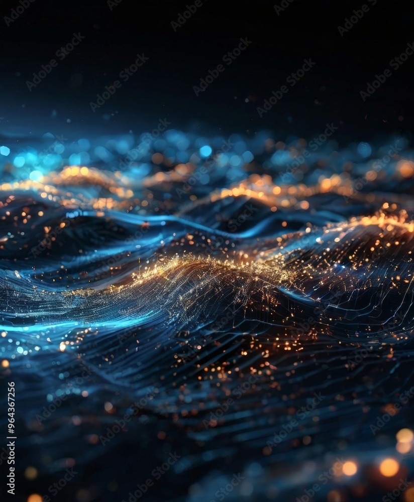 a digital artwork of a wave-like pattern with a blend of blue, orange, and white colors, creating a sense of movement and energy. a digital artwork of a wave-like pattern with a blend of blue, orange, and white colors, creating a sense of movement and energy.