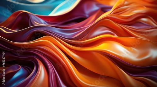 Vibrant Silk Waves - Abstract Colorful Fabric Background