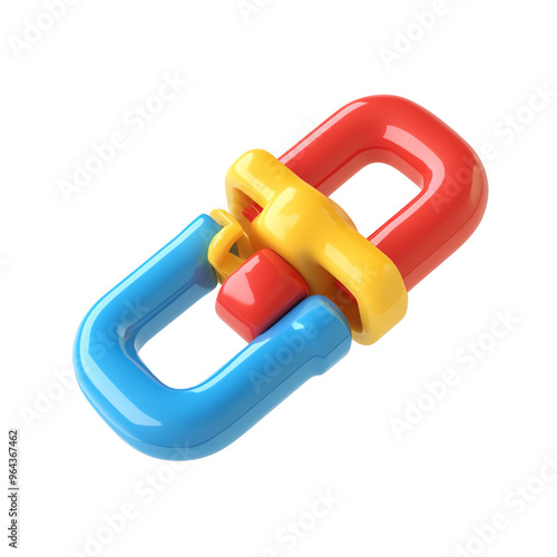 Colorful plastic toy chain link designed for kids, ideal for imaginative play and early childhood development.