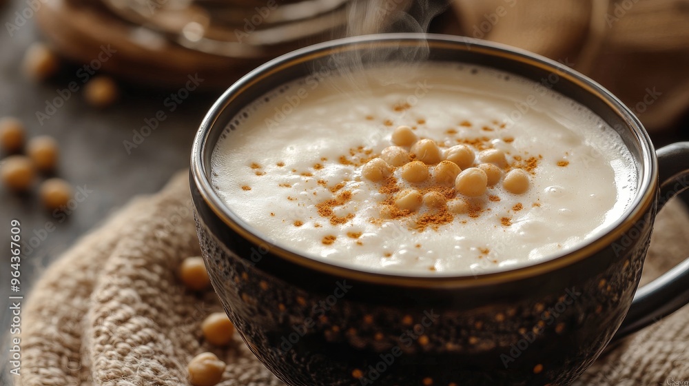 Drink roasted chickpeas Boza. Generative AI Drink roasted chickpeas Boza. Generative AI