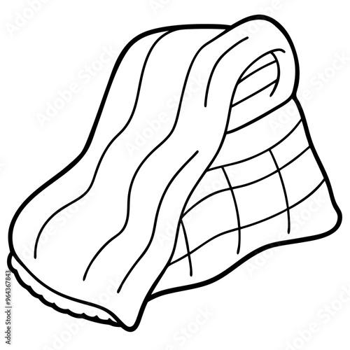 blanket outline coloring book page line art illustration digital drawing