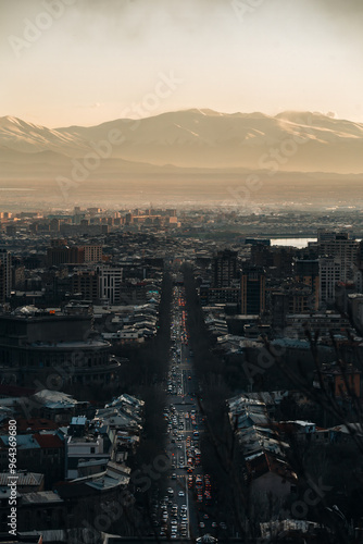 view of Yerevan and Mount Ararat photo