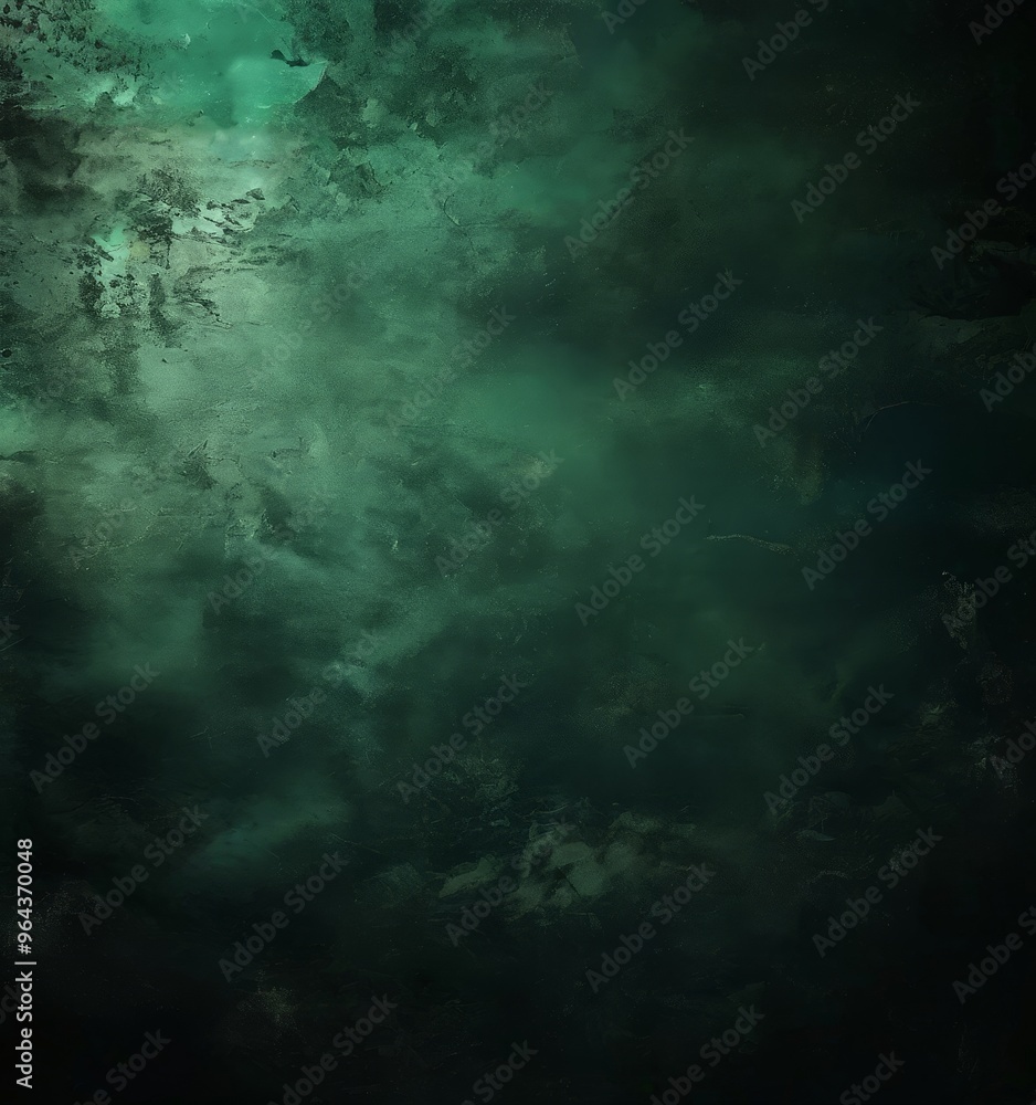 Obraz premium a dark, moody, and abstract representation of a natural environment, with a greenish hue and a sense of mystery.