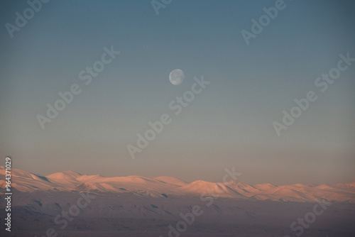 moon over mountain range Ararat photo