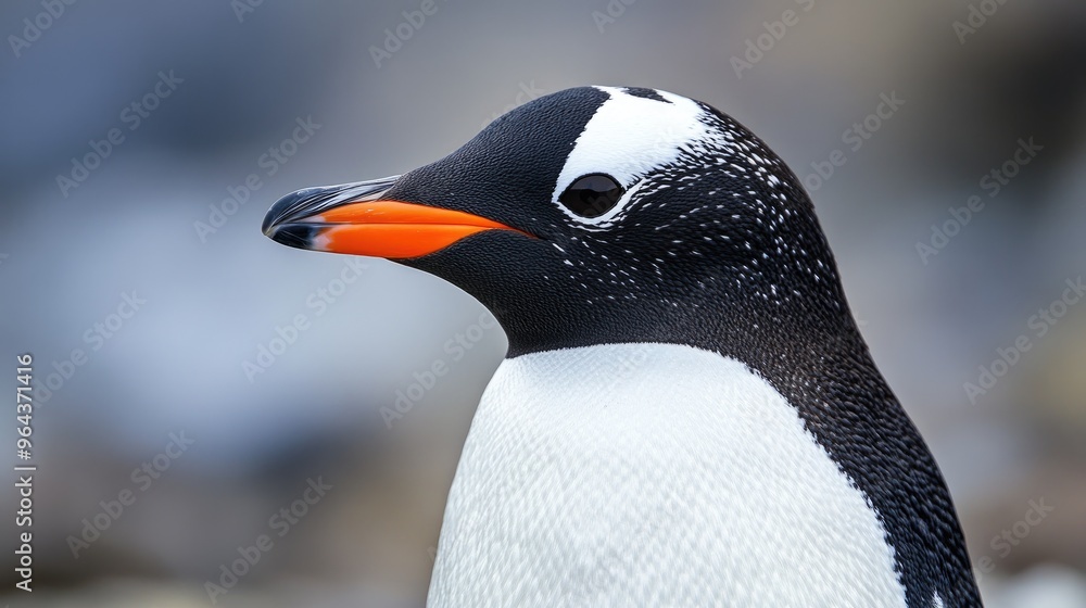 Naklejka premium Gentoo Penguin plumage beak. Generative AI