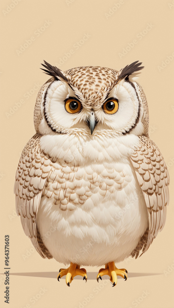 Naklejka premium poster owl on a branch