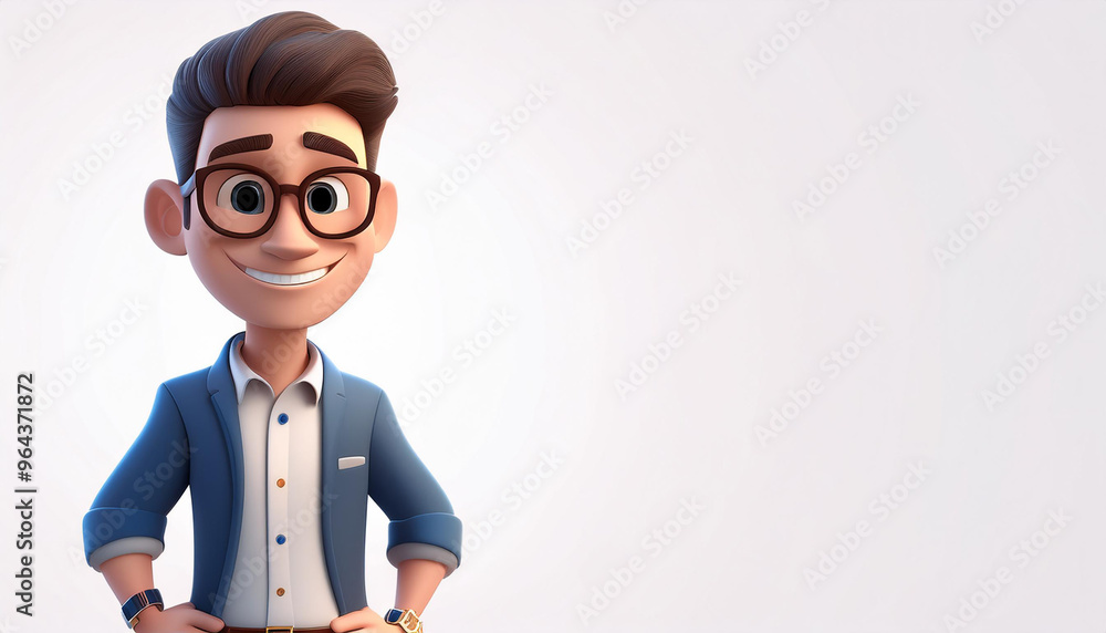 Attractive male model set, one with hand touching his chin in 3d illustration Attractive male model set, one with hand touching his chin in 3d illustration