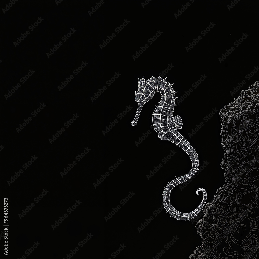 seahorse and black background seahorse and black background