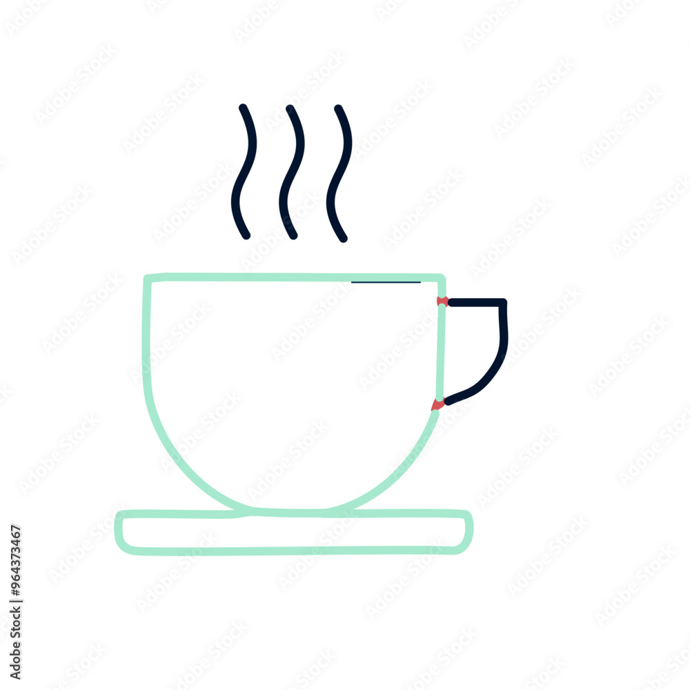 Coffee cup flat icon isolated on white background. Vector illustration. Coffee cup flat icon isolated on white background. Vector illustration.