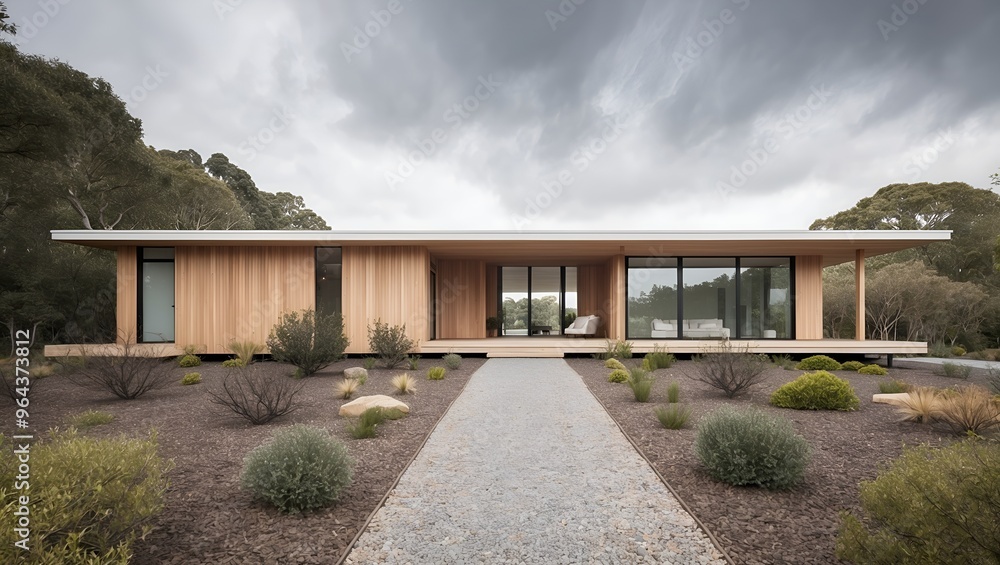 minimalist design, featuring a flat roof and a combination of wood and glass exterior minimalist design, featuring a flat roof and a combination of wood and glass exterior