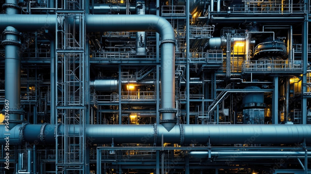 Industrial pipework complex. Generative AI Industrial pipework complex. Generative AI