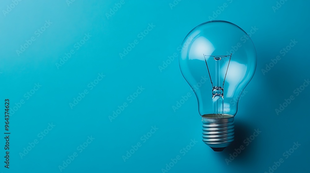A Light Bulb Against a Blue Background A Light Bulb Against a Blue Background