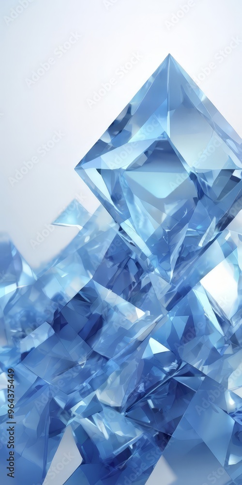 close-up view of a collection of blue diamonds, each with a unique cut and shape, set against a light blue background. close-up view of a collection of blue diamonds, each with a unique cut and shape, set against a light blue background.