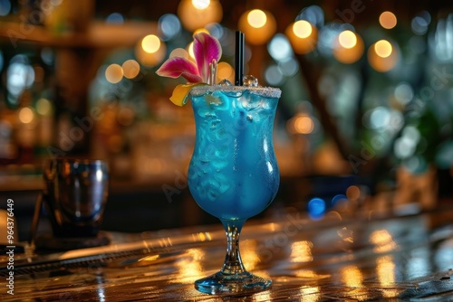 Blue tropical drink