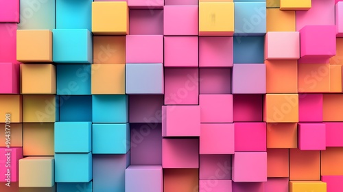 Colorful  D Abstract Geometric Shapes Background