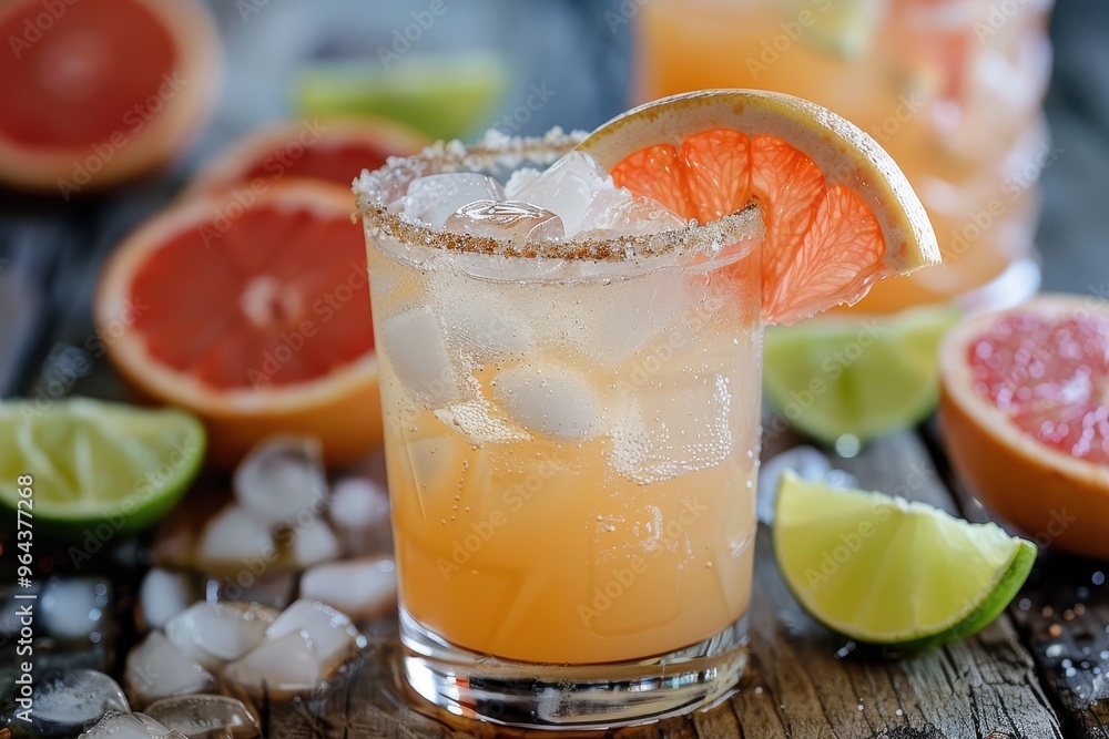 Cocktail with honey grapefruit lime Cocktail with honey grapefruit lime