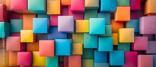 Abstract Colorful Cubes Pattern Background D Render