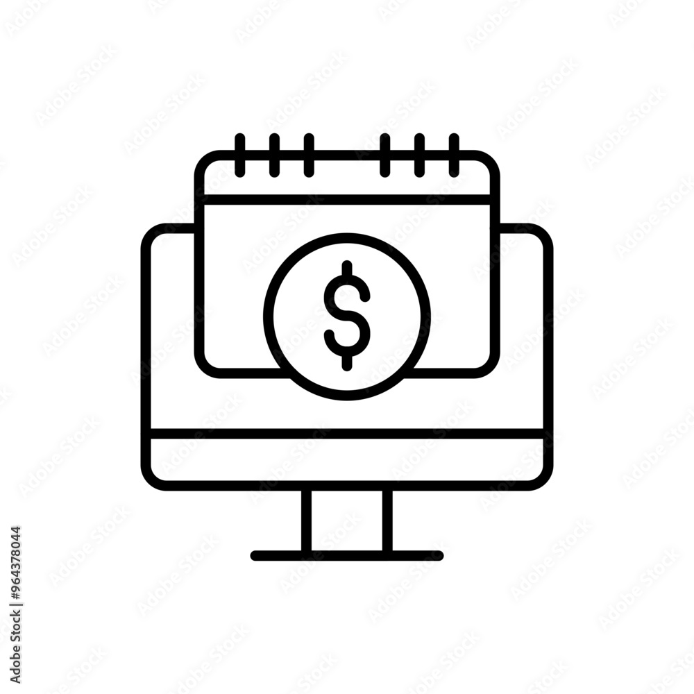 Online investment outline icons, minimalist vector illustration ,simple transparent graphic element .Isolated on white background Online investment outline icons, minimalist vector illustration ,simple transparent graphic element .Isolated on white background