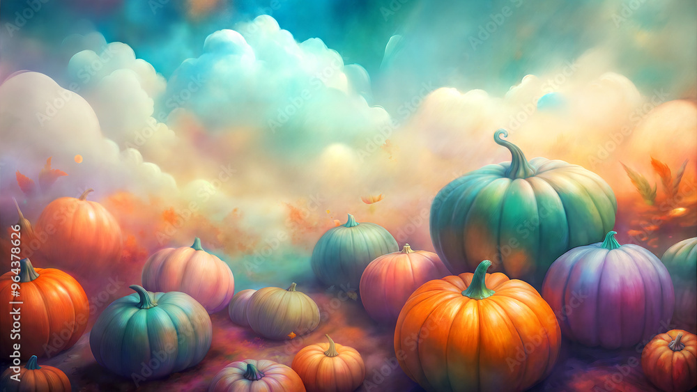 vibrant illustration pumpkins in a cloudscape for autumn harvest theme, Thanksgiving, Harvest Festival, Halloween, Earth Day
vibrant illustration pumpkins in a cloudscape for autumn harvest theme, Thanksgiving, Harvest Festival, Halloween, Earth Day