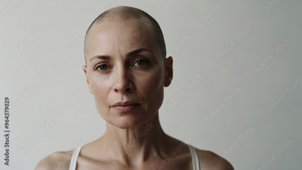 Brutal girl without hair on a white background Brutal girl without hair on a white background