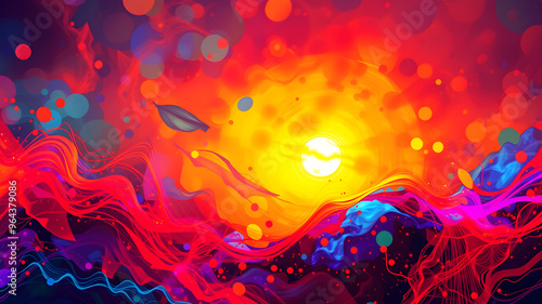 Sunset Aura Abstract Background