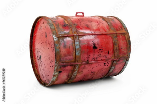 Oil drum on white background