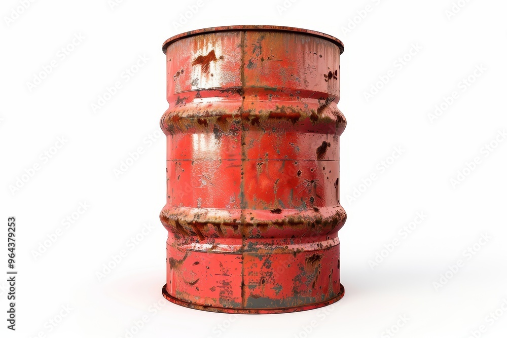 Obraz premium Red barrel on white background
