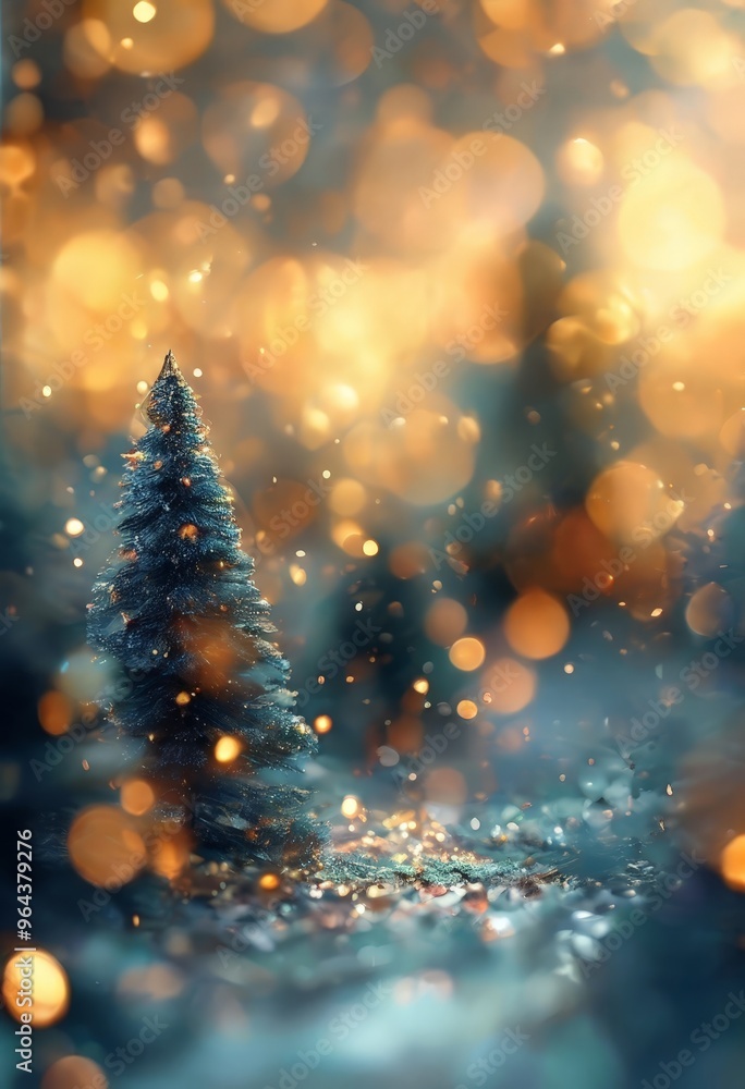 A small Christmas tree stands amidst a sea of twinkling lights, creating a magical and enchanting scene. A small Christmas tree stands amidst a sea of twinkling lights, creating a magical and enchanting scene.