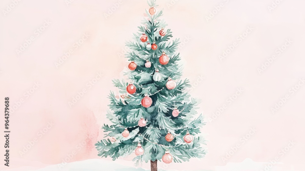 Fototapeta premium A beautifully decorated Christmas tree with colorful ornaments, showcasing a festive and joyful holiday spirit.