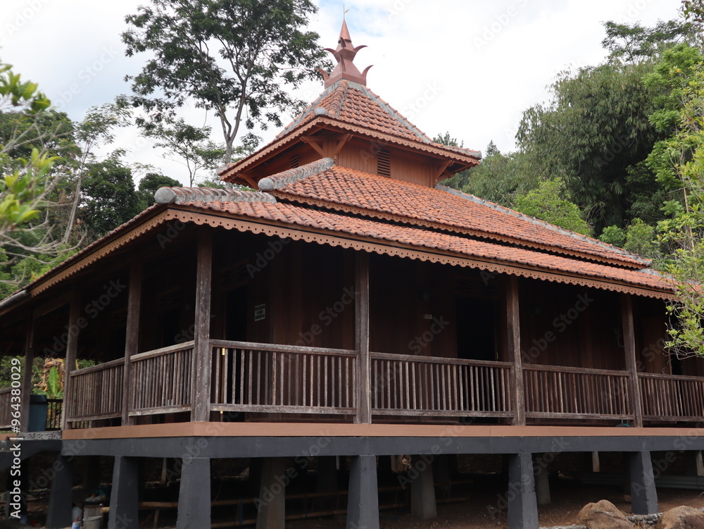 Javanese-style wooden mosque is in the city of Semarang Javanese-style wooden mosque is in the city of Semarang
