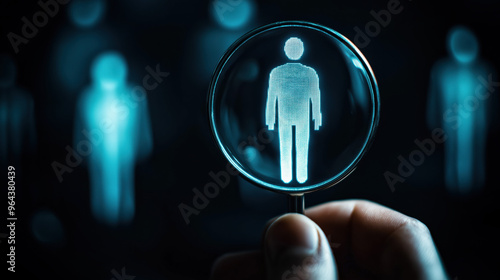 A Conceptual Photo Of A Human Figure Icon Standing Out In The Middle, Symbolizing Recruitment Or Talent Selection, Representing Of Finding The Right Person In HR, We Are Hiring And Job Vacancy Concept photo