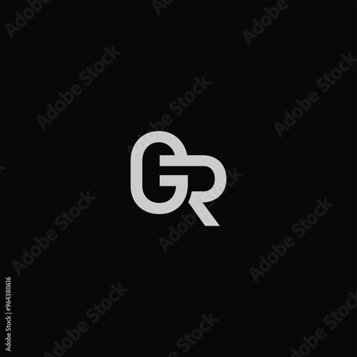 GR or RG letter logo design. Abstract outstanding professional business awesome artistic branding company different colors illustration.