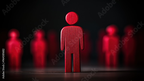 A Conceptual Photo Of A Human Figure Icon Standing Out In The Middle, Symbolizing Recruitment Or Talent Selection, Representing Of Finding The Right Person In HR, We Are Hiring And Job Vacancy Concept photo