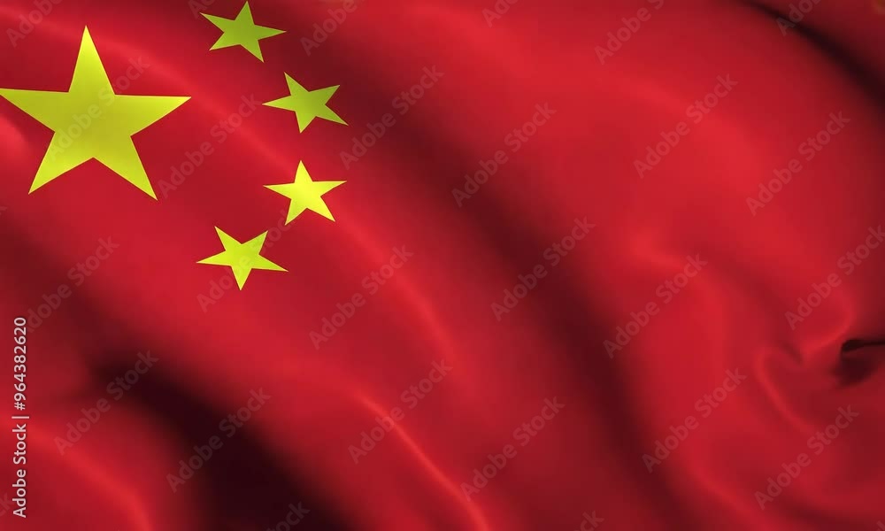 The Chinese Flag Waving in the Wind, flag 4K Stock Video The Chinese Flag Waving in the Wind, flag 4K Stock Video