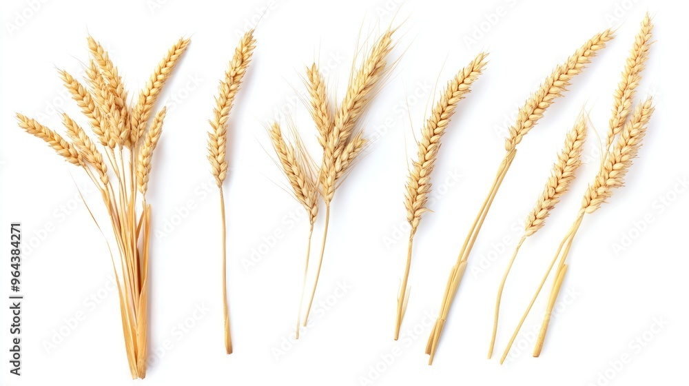 Wheat Stalks on a White Background Wheat Stalks on a White Background