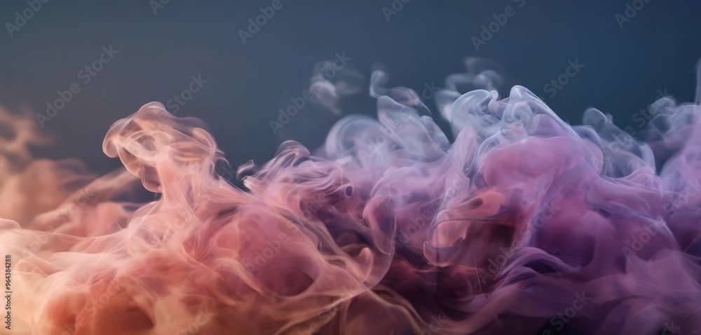 a swirling pattern of pink and purple smoke against a dark blue background. a swirling pattern of pink and purple smoke against a dark blue background.