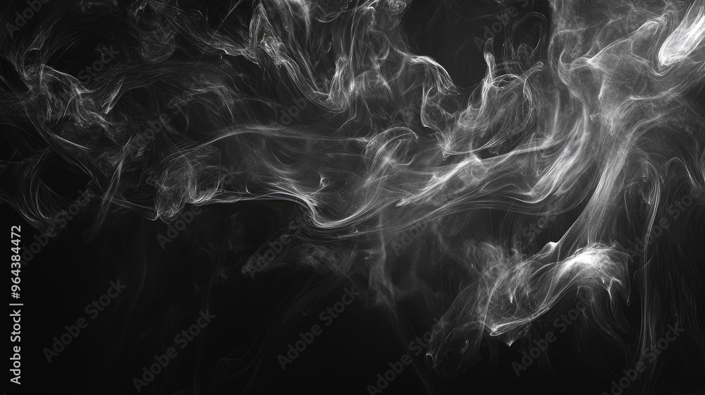 Obraz premium Smoke, black background, abstract. Generative AI