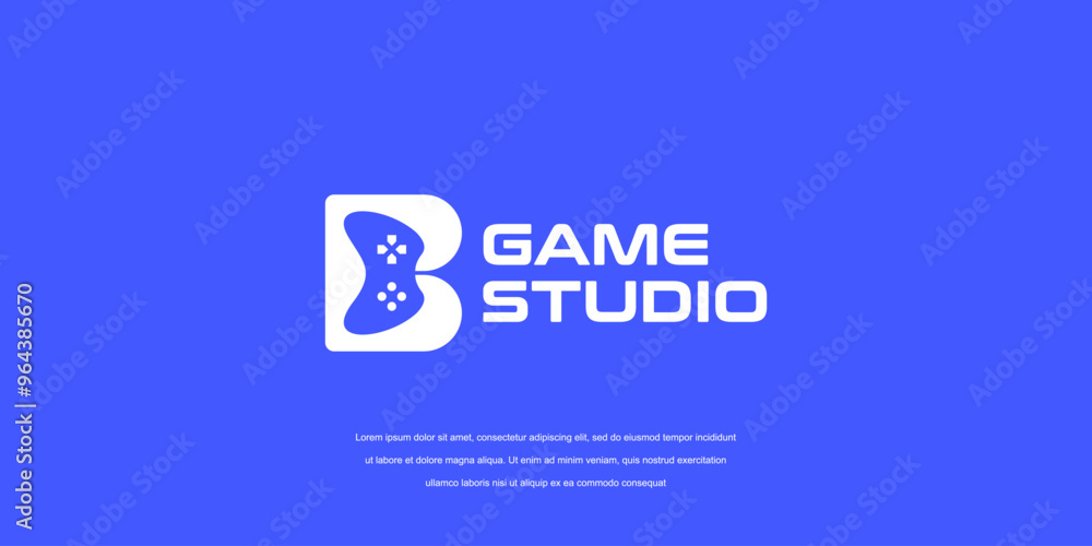 Vector game logo template. Joystick icon B letter game logo Vector game logo template. Joystick icon B letter game logo