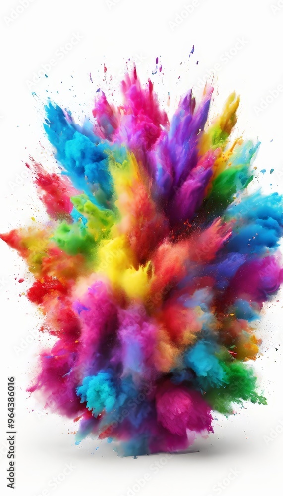 A vibrant explosion of colorful powder fills the frame, creating a dynamic and visually striking scene. A vibrant explosion of colorful powder fills the frame, creating a dynamic and visually striking scene.
