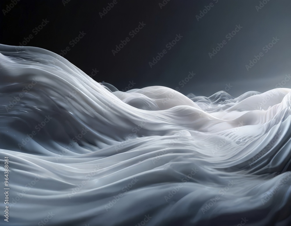 Fototapeta premium a serene, wispy landscape with a dark, moody background, creating a sense of tranquility and mystery.