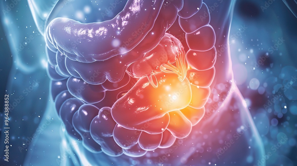 A clear visualization of a gallstone within the body. The gallstone is ...