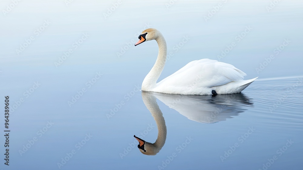 White swan lake. Generative AI White swan lake. Generative AI