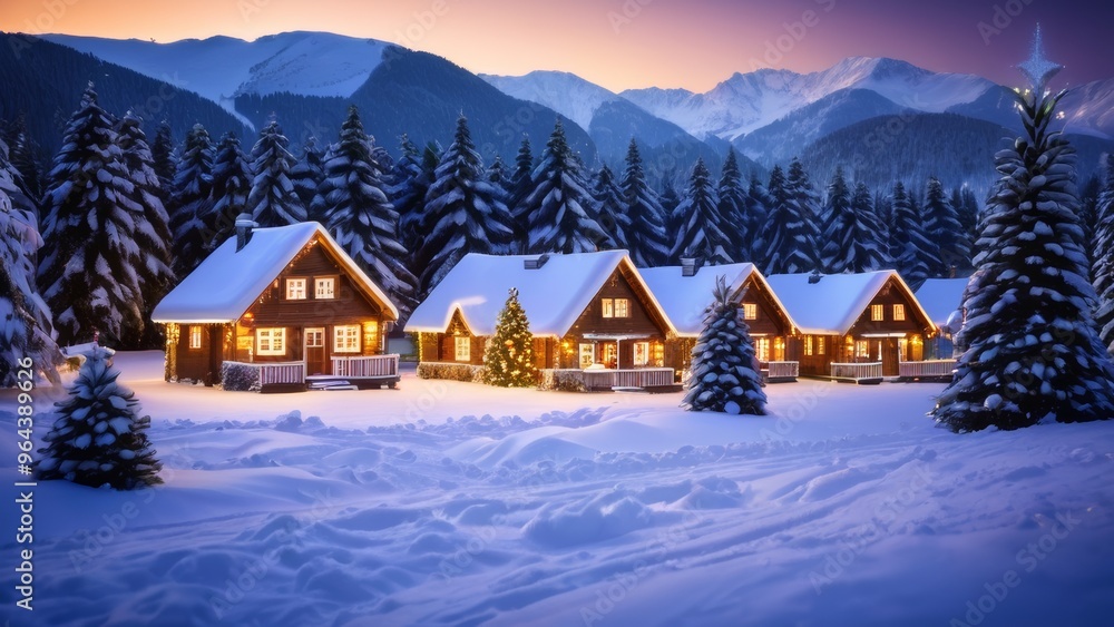 winter landscape with house and mountains winter landscape with house and mountains