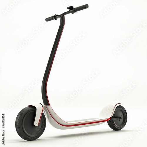 Retro motor scooter isolated white background