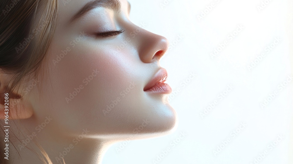 Close Up Portrait of a Young Woman with Eyes Closed Close Up Portrait of a Young Woman with Eyes Closed