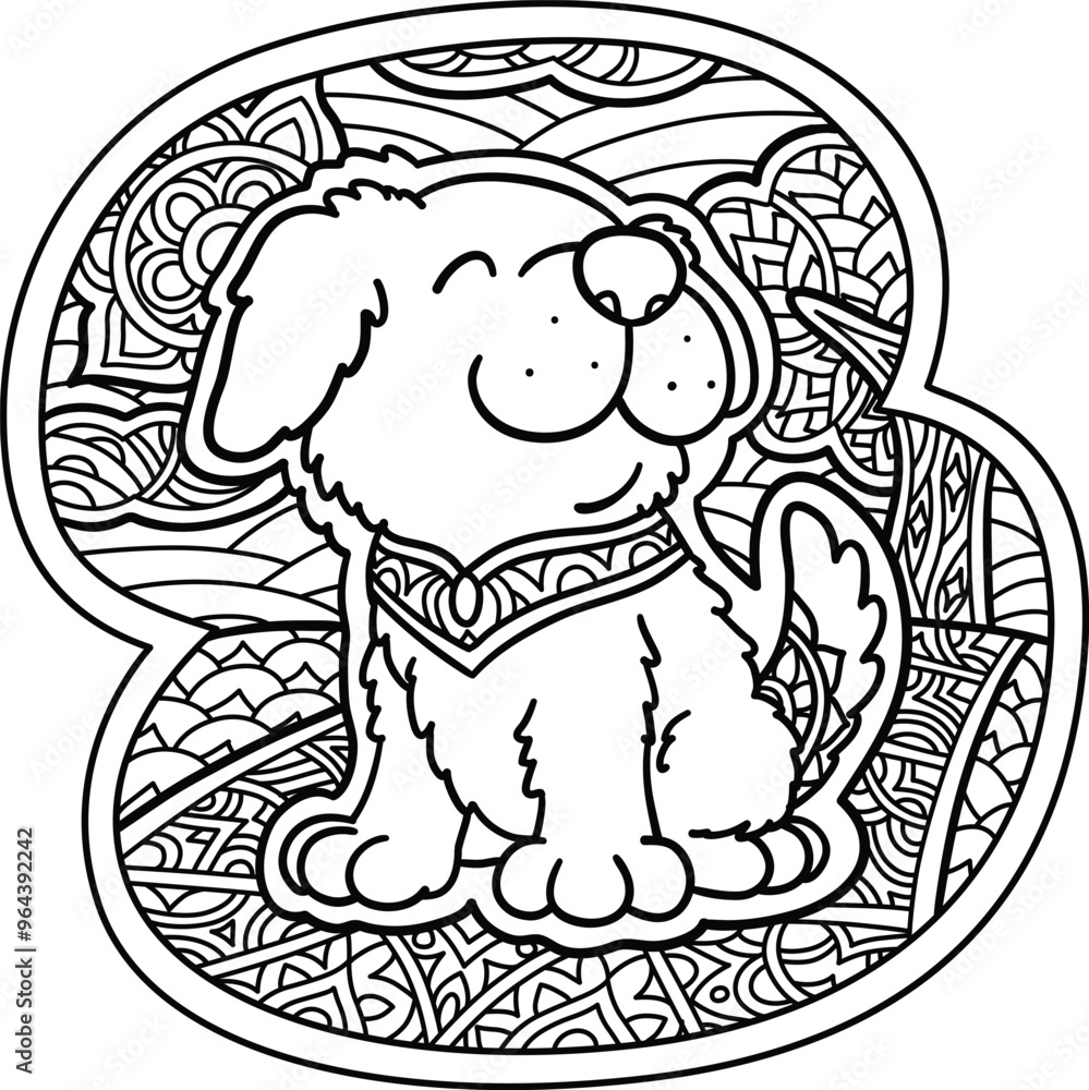 a puppy with a mandala pattern a puppy with a mandala pattern