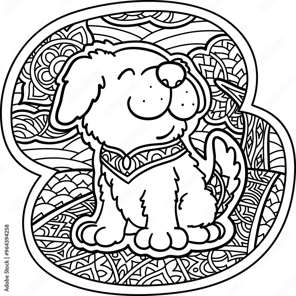 a puppy with a mandala pattern a puppy with a mandala pattern