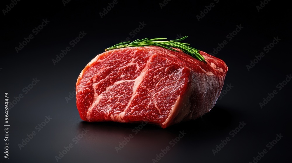 Fototapeta premium Tender Wagyu sirloin, superior marbling, culinary excellence, realistic photograph,