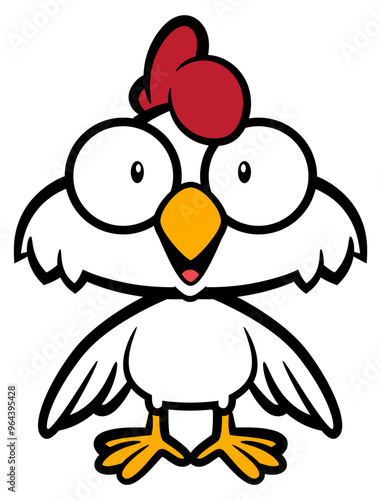 Funny Broiler chicken cartoon characters. Best for sticker, logo, and mascot for fried chicken restaurant business for kids
