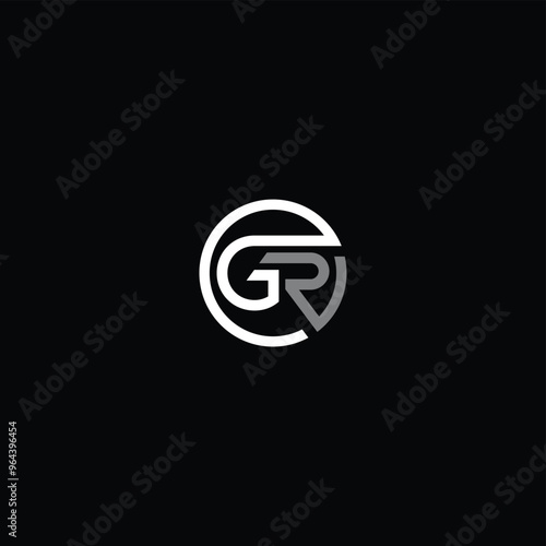 GR or RG letter logo design. Abstract outstanding professional business awesome artistic branding company different colors illustration.